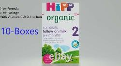 10- BOXES HiPP Organic Combiotic Follow On Milk Stage-2 UK Version 800g