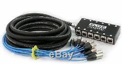 12 Channel Stage Snake 30' ft XLR Cable Fan to XLR Box Pro Audio Mixer Snake