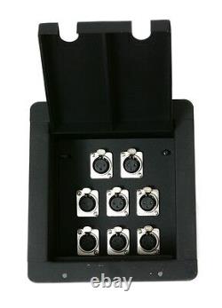 2 Elite Core Stage Floor Box with 8 XLR Mic Connectors Black Box