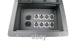 2 Elite Core install Recessed Stage Floor Box 8 Female XLR Connectors &AC Outlet