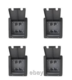 4 AC Recessed Audio Stage Floor Box with 4 AC Outlets Church Pocket Floor Box