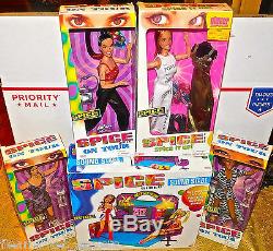 4 Spice Girls Dolls New Sealed & Sound Stage Complete In Box Collection Gift Toy