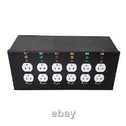 6 Channel Power Distro Distributor Box for Stage DJ Lighting Party Event Show