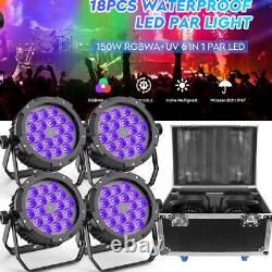 8X 270W LED Par Can Light RGBWA+UV With Box Stand Outdoor Stage Lights DJ Party