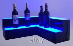 Acrylic LED Lighted Bar Stage Display Corner Glowing Liquor Bottle Shelf
