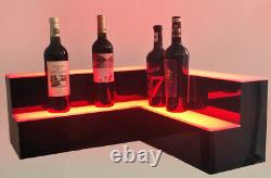 Acrylic LED Lighted Bar Stage Display Corner Glowing Liquor Bottle Shelf New