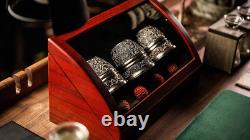 Artisan Engraved Cups and Balls in Display Box by TCC stage magic tricks parlor