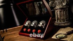 Artisan Engraved Cups and Balls in Display Box by TCC stage magic tricks parlor