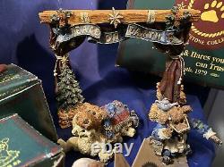 BOYD's BEAR NATIVITY 9 Pieces. Some Brand New in Boxes. Includes Stage