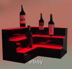 Corner LED Lighted Bar Stage Display 24 Acrylic Glowing Liquor Bottle Shelf