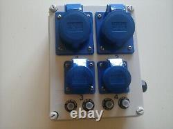 Distribution board, power box, Hook Up, stage, event, 3-phase to 240v 4-way split