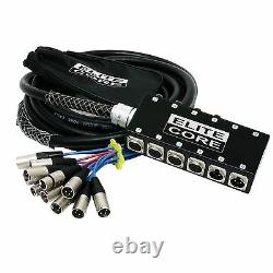 Elite Core 8 x 4 Channel 50 ft Stage Audio XLR Mic Snake withbox Send/Returns