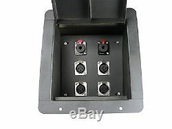 Elite Core Recessed Stage Floor Box 4 XLR & 2 TRS 1/4 Female Connectors