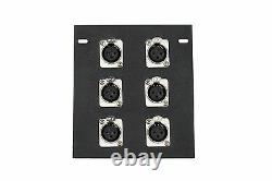 Elite Core Recessed Stage Pocket Floor Box with 6 Female 3pin XLR Mic Connectors