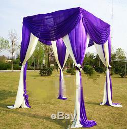 Four corner wedding decoration backdrops wedding stage curtain drapes with swag