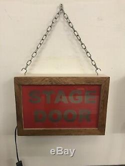 Handcrafted STAGE DOOR Bespoke Sign in Red, Wooden Light Box Sign, Home Vintage