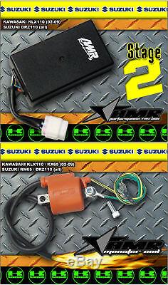 High Performance CDI Box + Ignition Coil for Kawasaki KLX110 2002-2009 Stage 2