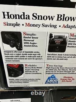 Honda HS720AA Single Stage Snowblower New In Box