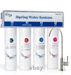 ISpring CU-A4 4 Stage Under Sink Ultrafiltration Water Purification New Open Box