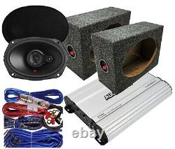 JBL Stage29634 Car Speaker + 1500W Amplifier + 2x 6x9 Speaker Box +8 Ga Amp Kit