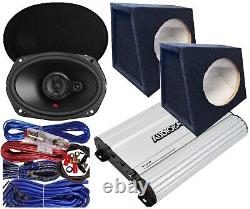 JBL Stage29634 Car Speaker + 1500W Amplifier + 2x S2 Speaker Box +8 Ga Amp Kit
