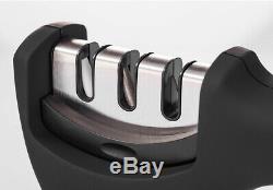 KNIFE SHARPENER PROFESSIONAL Heavy Duty Ceramic Tungsten 3 Stage Chef Black Box