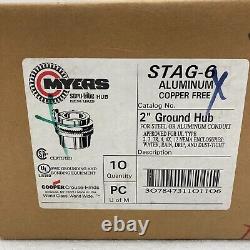 New Box Of 10 Myers STAG-6 Aluminum Ground Hub 2 inch