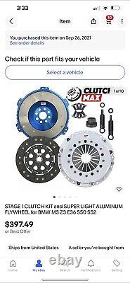 New Open Box CM Stage 1 Hd Clutch Kit & Aluminum Flywheel For Bmw E36 S50 S52