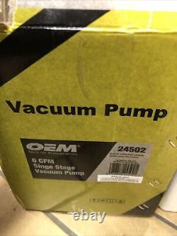 OEM TOOLS 24502 6 CFM Single Stage Vacuum Pump New Open Box