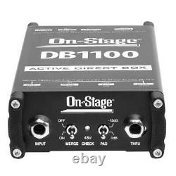 On-Stage DB1100 Active Direct Box 1/4 in to balanced XLR out