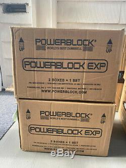 PowerBlock EXP Stage 1 Adjustable Dumbbell Set (1 pair) 5-50 lbs New in box