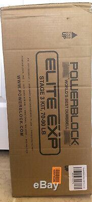 Powerblock Elite Exp Stage 3 Kit Dumbbell Weights (70-90 lbs) Set New In Box