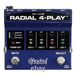 Radial 4-Play Multi-Output Direct Box to quickly change instruments on stage NEW