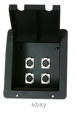 Recessed Audio Stage Floor Pocket Box with4 -XLR Female Mic Connectors Elite Core