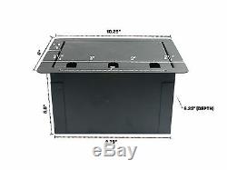 Recessed Pocket Audio Stage Floor Box with8 Female XLR Mic Connectors & AC Outlet
