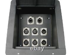 Recessed Pocket Stage Floor Box with 4 XLR Female & 2 XLR Male & 2 RJ45