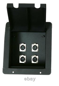 Recessed Pocket Stage Floor Box with 4 XLR Female Mic Connectors