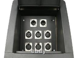 Recessed Pocket Stage Floor Box with 6 XLR Female & 2 XLR Male Connectors
