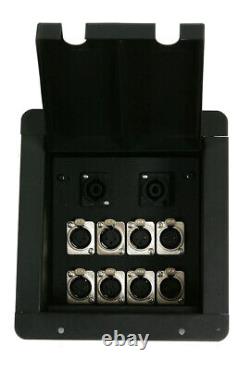 Recessed Pocket Stage Floor Box with 8 XLR Female-& 2 Speakon Plugs