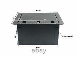 Recessed Stage Audio Floor Box with 10 XLR Mic Female Connectors + AC Outlet