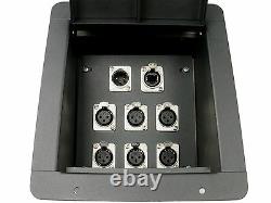 Recessed Stage Floor Box 6 XLR Female & 1 XLR Male & 1 Ethernet RJ45 Connectors