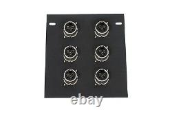 Recessed Stage Floor Box Black metal with 6 XLR Female Connectors By Elite Core