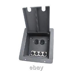 Stage Audio Floor Box 4 XLR Mic Connectors & AC 3 Prong Outlet by Elite Core