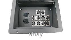 Stage Floor Box with10 3pin XLR Microphone Female Connectors & AC Outlets