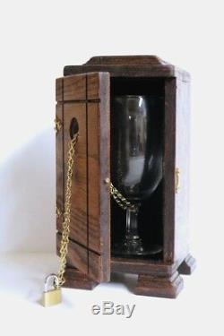 TOAST TO HOUDINI Glass Goblet Wood Box Illusion Stage Magic Trick Chain Escape