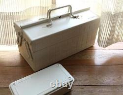 TOYO Steel 2-Stage Tool Box ST-350 White Made in JAPAN 350x160x215mm 2.6kg New
