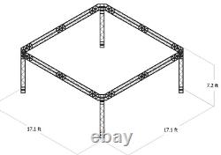 Trade Show Booth Trusses DJ Stage 17.1ftx17.1ftx7.2ft Metal Black Truss box