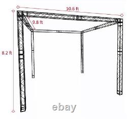 Trade Show Booth Trusses DJ Stage 8.2ft Hx10.6ft Wx9.8ft L Metal Black Truss box