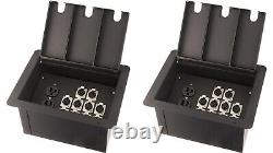 Two (2) Recessed Stage Floor Boxe with 10 XLR Mic Female Connectors + AC Outlet