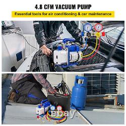 VEVOR AC Vacuum Pump Manifold Gauge Set 4.8 CFM 5PA HVAC Vacuum Pump With Box